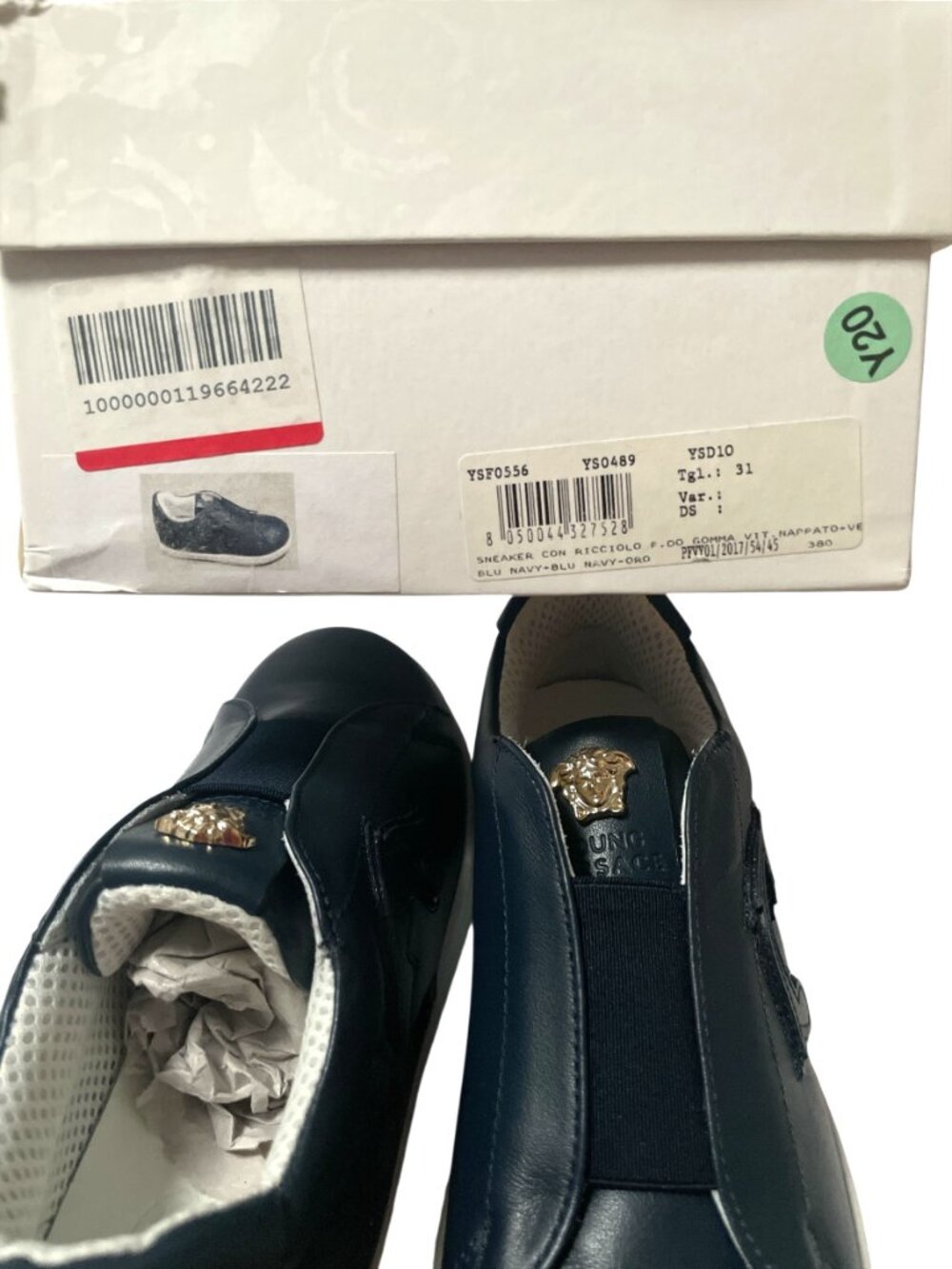 Versace Young leather low tops sneakers 13 31 - Picture 8 of 9